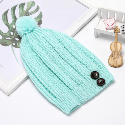 

Tailored Fashion Womens Winter Collar Plus Button Thick knit Warm Hat