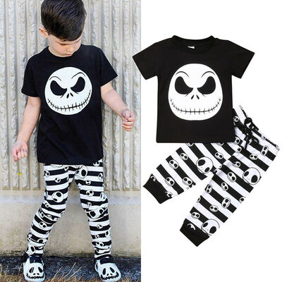 

Newborn Baby Boy Short Sleeve Shirt TopsPants Outfits Toddler Halloween Clothes