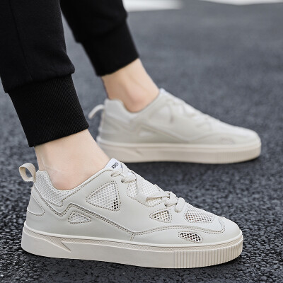 

2019 summer new casual shoes male Korean version of the trend board shoes mens breathable mesh noodle canvas small white shoes