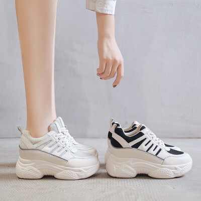 

Increased single shoes 8cm old shoes female autumn new Korean version of wild casual shoes thic