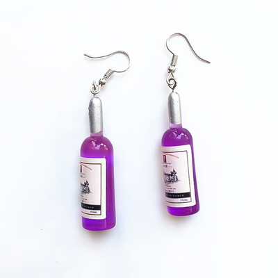 

Funny Simulation Wine Bottle Earrings Personality Punk Earrings Gift Trendy
