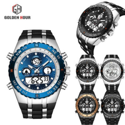 

Men Luxury Fashion Stainless Steel Military Army Analog Sport Quartz Wrist Watch