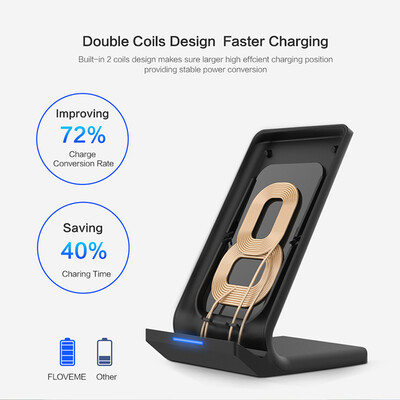 

Floveme QI Wireless Charger 10W Fast Charger USB Wireless Charging Silvery
