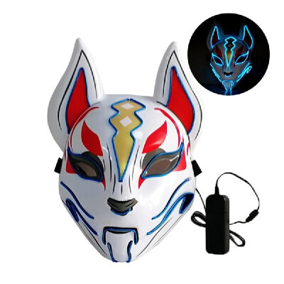 

10 Color Fox Full Face Mask Neon Lights Halloween Party Led Lampshade Dark Glowing Cosplay Mask Party Costume Mask