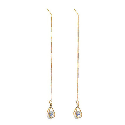 

Zircon Water Modeling Pendant Symmetric Long Earrings Chic Chain Ear Line