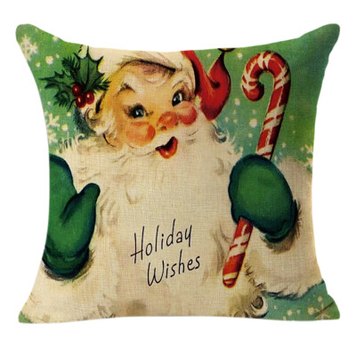 

Tailored Christmas Linen Square Throw Flax Pillow Case Decorative Cushion Pillow Cover A