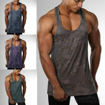 

US Gym Mens Muscle Sleeveless Tank Top T-Shirt Bodybuilding Sport Fitness Vest