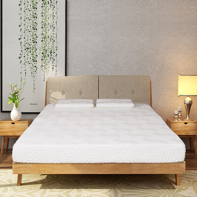

New 8" inch Queen Size Cool Firm Memory Foam Mattress Bed with 2 Pillows White