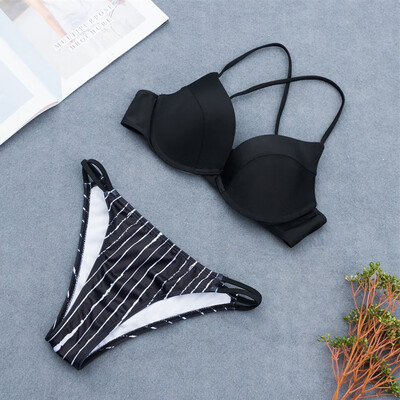 

Roseonmyhand Women Flower Print Bikinis Set Beachwear Set Push Up Sling Swimsuit Swimmer