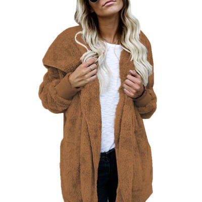 

Spring Street Hooded Cardigan Soft Women Loose Warm Casual Coat Daily Wear