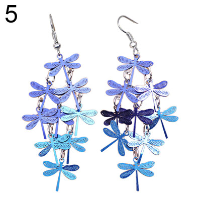 

Fashion Women Party Jewelry Decor Elegant Dragonfly Hollow Dangle Hook Earrings