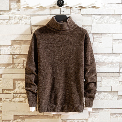 

Toponeto New Style For Men In Autumn And Winter High Collar Pure Color Knitted Sweater