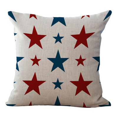 

American Flag Pillow Cover Square Cushion Cover Standard Pillowcase USA Flag Cotton Pillow Case for Home Decorative Sofa Bedroom