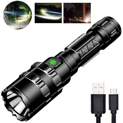 

Diamond Shining Waterproof hunting rechargeable flashlight 5 files 15887