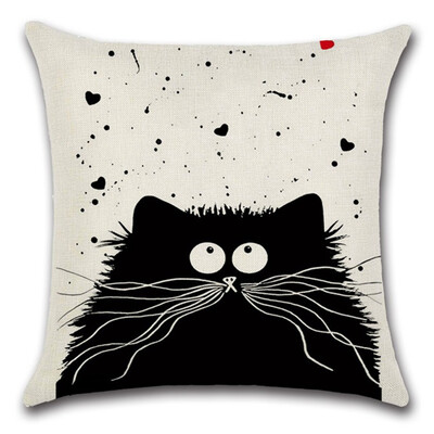 

Cartoon Cat Pillow Case Sofa Waist Throw Cushion Cover Home Car Decor Vogue