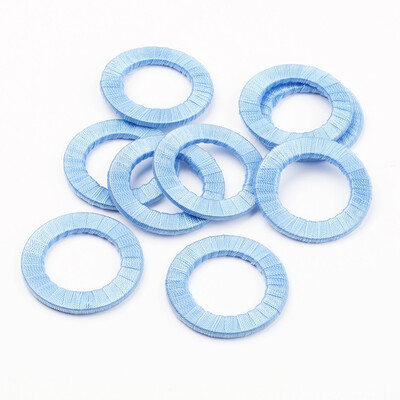 

Handmade Beads Wood Bead covered with Fiber Ring CornflowerBlue Size about 47mm in diameter 4mm thick hole 27mm