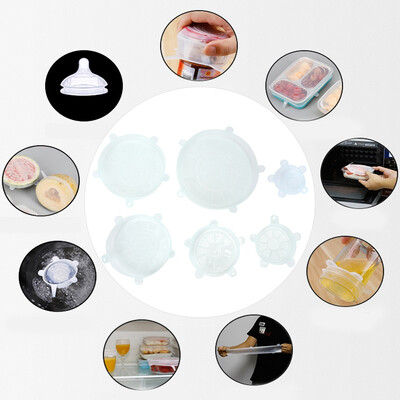 

Greensen 6 Pcs Food Wraps Reusable Silicone Food Fresh Keeping Sealed Covers Silicone Silicone Covers Food Wraps Covers
