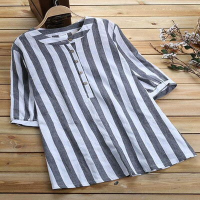 

Womens Dress Ladies Summer Stripes Blouse Dress Fashion Printed T-Shirts