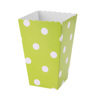 

12pcs Folding Circle Pattern Paper Popcorn Boxes for Wedding Birthday Party