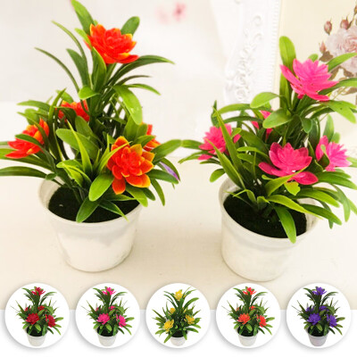 

Realistic Artificial Fake Flowers Plant Pot Outdoor Home Office Decoration Gifts