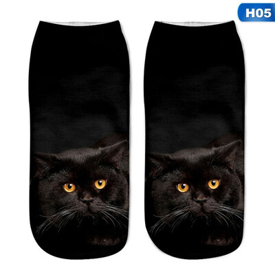 

Christmas Funny Girls Casual Socks 3D Cute Cat Printed Short Socks
