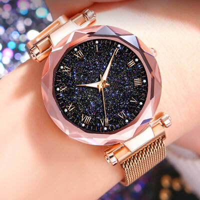 

Magnet Starry Sky Watch Women Luxury Watches Mesh Band Quartz Wristwatch Ladies Magnetic Buckle Clock Reloj Mujer Zegarek Damski