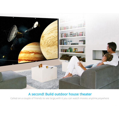

H120 120 Portable Projector Screen HD 169 White Dacron 120 Inch Diagonal Video Projection Screen Foldable Wall Mounted for Home