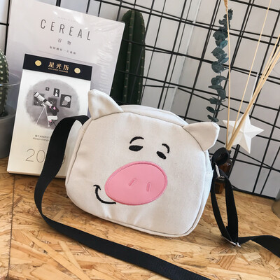 

Cute bag female Messenger bag cute small bag shoulder bag student slung Japanese cartoon funny pig bag small bag canvas