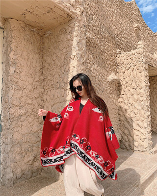 

2019 hot sale Europe&the United States new flowers imitation cashmere shawl travel air conditioning must increase the scarf cloak