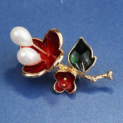 

Women Jewelry Korean Version Of Fashion Drip Oil Painted Plum Brooch