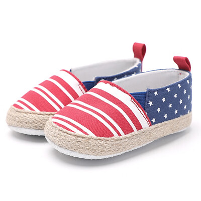 

4 Colors Summer Baby Shoesborn Kid Unisex Shallow Striped First Walkers Girls Boys Little Star Patchwork Soft Sole Prewalke