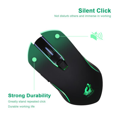 

Free Wolf Wireless Gaming Mouse with 1600DPI Silent Gaming Mice of 3 Adjustable DPI&2 Programmable Buttons with Built-in Recha