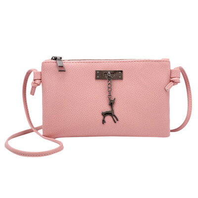 

Women Leather Handbags 2019 Fashion Small Shell Bag With Deer Toy Women Shoulder Bag Casual Crossbody Bags