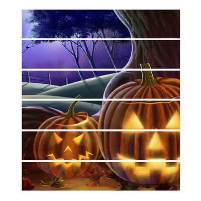 

6pcsset Halloween Pumpkin Head Waterproof Removable Staircase Stickers