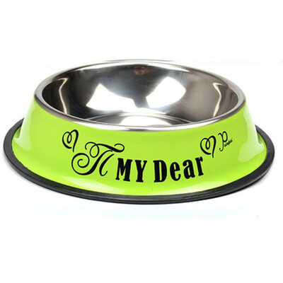 

5 Size Stainless Steel Color Spray Paint Pet Dog Bowls sport travel Pet dog cat food feeder Outdoor Drinking Water Fountain pet