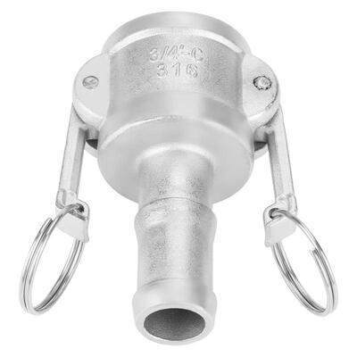 

Greensen 1pc Stainless Steel 316 Type C Camlock Adapter Coupling Female End x Male Barb DN20 G34