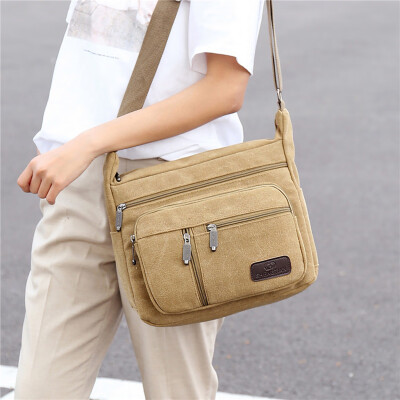 

Tailored Leisure Neutral Solid Color Shoulder Bag Messenger Bag Student School Travel Bag