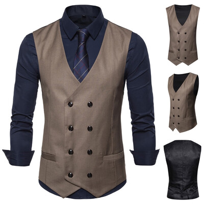

Toponeto Mens Fashion Business Casual Wedding Waistcoat Tops Vest Jacket Top Coat