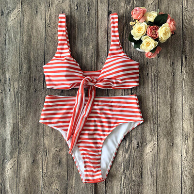 

Saidsome Women Sexy Push-Up Padded Bra Beach Halter Striped Bikini Set Swimsuit Swimwear