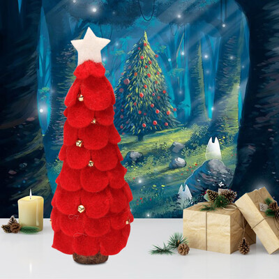 

Siaonvr Mini Trees with Snowmen Reindee with Wood Base Bottle Ornaments Decoration