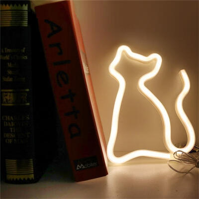 

USB Battery Pet Cat Neon Sign Neon Lamp Holiday Light Novelty Cat Shape Decoration Table Lamp LED Night Light Home Decor