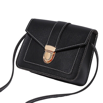 

Fashion Women Solid Color Lock Catch Square Shoulder Bag Crossbody Phone Pouch