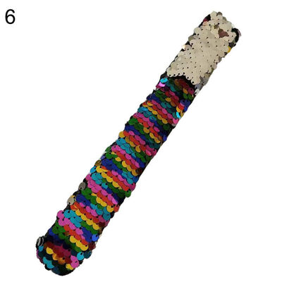 

Fashion Sequins Pat Slap-on Circle Unisex Bracelet Wristband Party Prop Gift