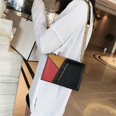 

Qiao Bani 2019 new European&American style fashion contrast color chain bag shoulder diagonal tide handbags factory direct sales
