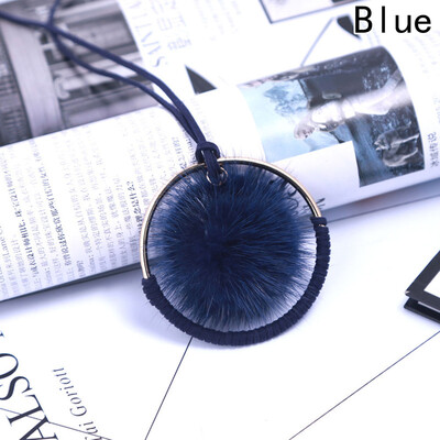 

Top Quality Super Star style Mink fur Ball Metal Round Necklaces for Women Sweater ChainWinter Jewelry