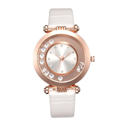 

Women Luxury Diamond Quartz Watch Lady Exquisite Alloy Case PU Leather Band Wrist Watch