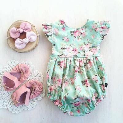 

SUNSIOM Summer Newborn Baby Girl Floral Romper Bodysuit Jumpsuit Clothes Outfits Sunsuit