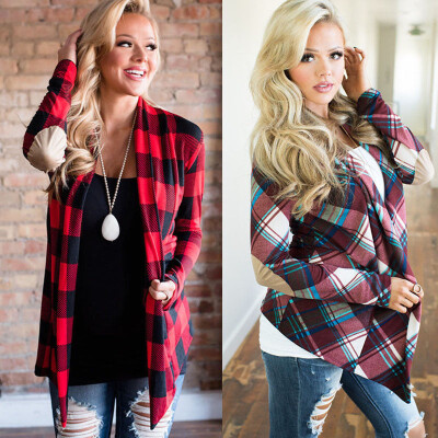 

Womens Long Sleeve Flannel Plaid Shirts Cardigan Blouse Casual Jacket Loose Tops