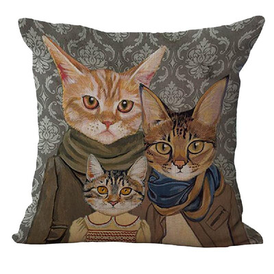 

18 18 inches 45 45cm Polyester Cartoon Cat Cushion Cover Decorative Sofa Car Waist Square Pillow Case Pillowcase Home Bay Wi