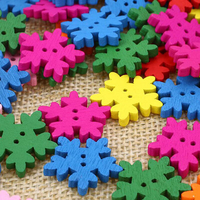 

Tailored 100PcsSet Christmas Snowflake Buttons Xmas Sewing Buckle